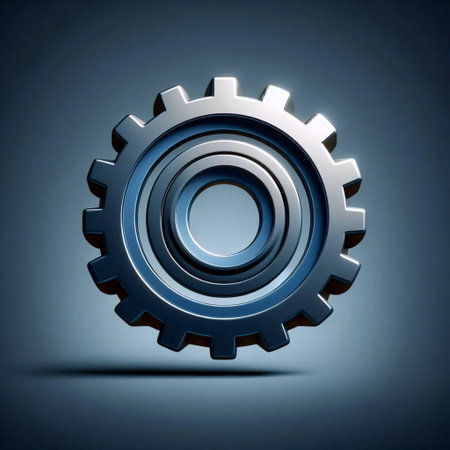A neumorphic settings gear icon, AI generated image