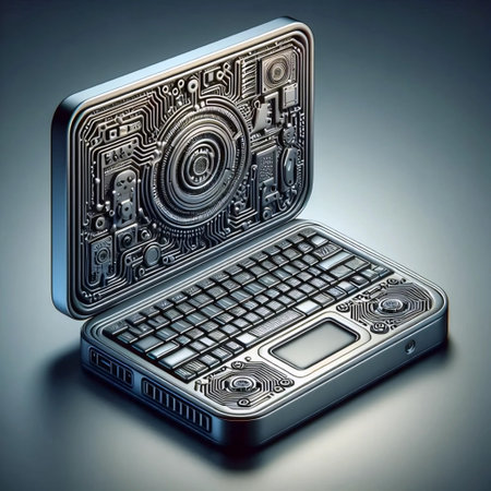 A neumorphic laptop icon, AI generated imageの写真素材