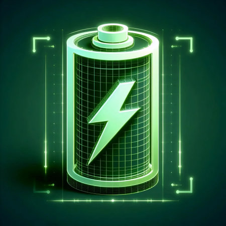 A neumorphic battery icon, AI generated image