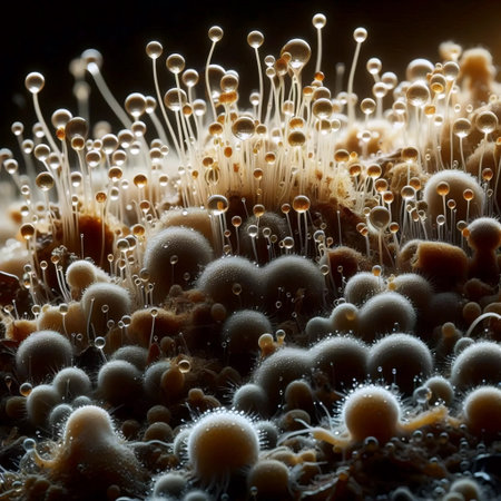 Soil ecosystem close-up, Ai generated image