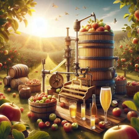 Apple cider making, Ai generated imageの写真素材