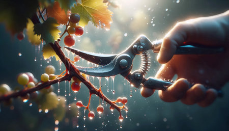 Pruning shears at work, Ai generated imageの写真素材