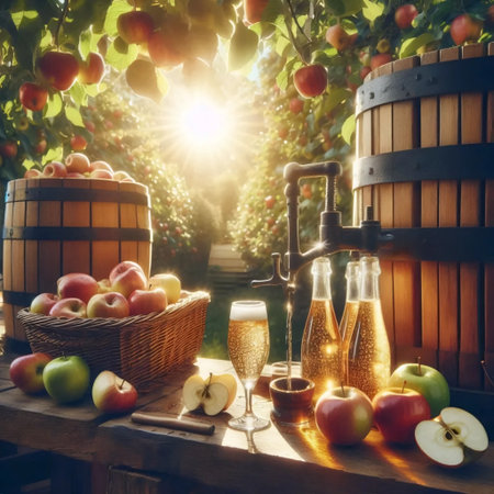 Apple cider making, Ai generated imageの写真素材