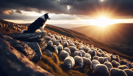 Working farm dogs, Ai generated imageの写真素材