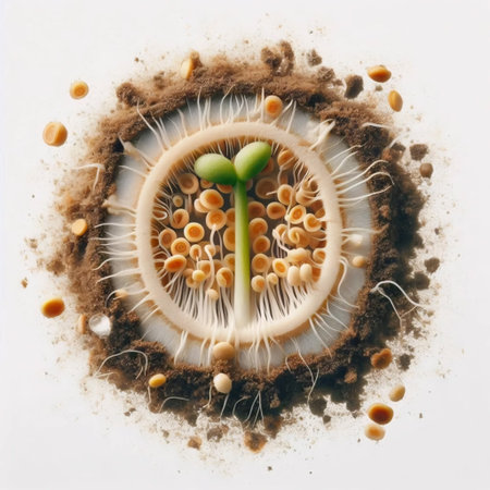 Seed germination close-up, Ai generated imageの写真素材