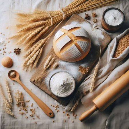 Wheat to bread sequence, Ai generated image