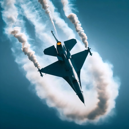 An airshow with incredible maneuvers and special effects, Ai generated image