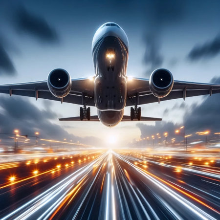 A Boeing during takeoff or landing, Ai generated image