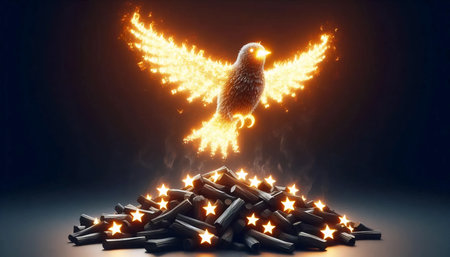 Digital phoenix rising, Ai generated image