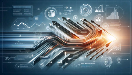 LinkedIn top trends data visualization, AI generated imageの写真素材