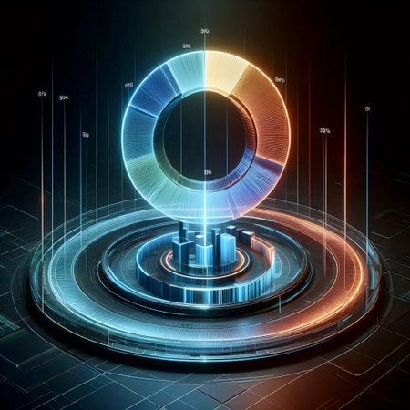 Futuristic pie chart, Ai generated imageの写真素材