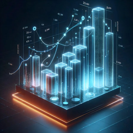 Futuristic bar chart, Ai generated image