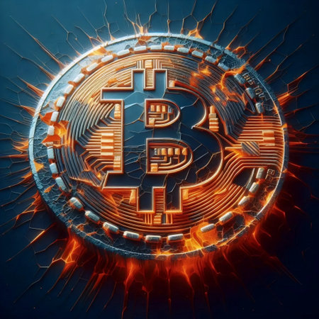 A glowing Bitcoin symbol, Ai generated image