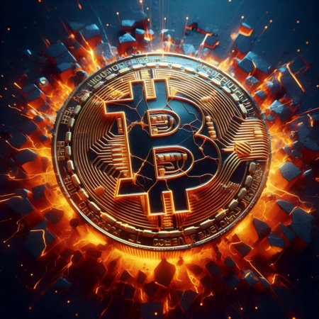 A glowing Bitcoin symbol, Ai generated image