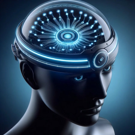 A neural interface headset, Ai generated imageの写真素材