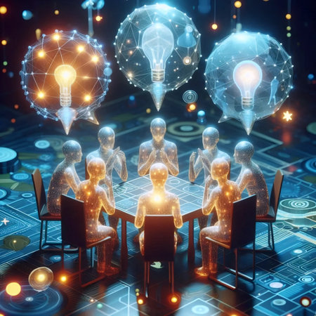 Abstract avatars brainstorming, Ai generated image