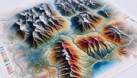 Topological risk map, Ai generated imageの写真素材