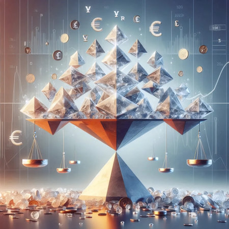 A geometric stablecoin sculpture, Ai generated imageの写真素材