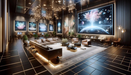 An nft gallery lobby, Ai generated imageの写真素材
