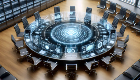 A decentralized meeting room, Ai generated image