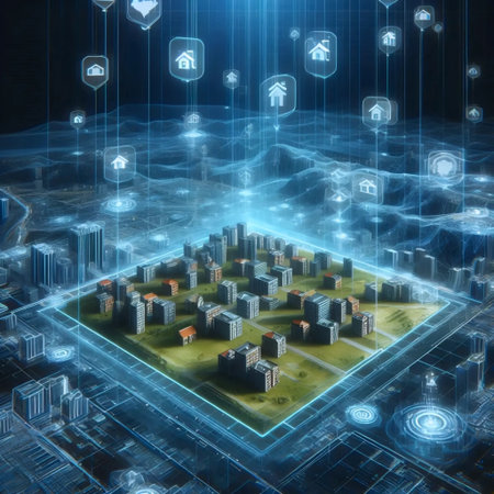 A metaverse real estate office, Ai generated image