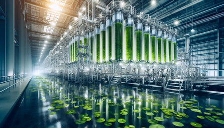 Carbon-capture factory complex, Ai generated image