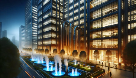 Geothermal office park, Ai generated image