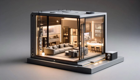 A futuristic smart home dollhouse, AI generated image