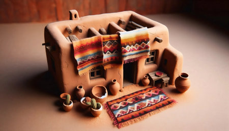 A desert oasis dollhouse, AI generated image