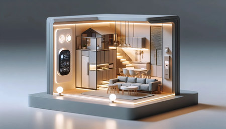 A futuristic smart home dollhouse, AI generated image