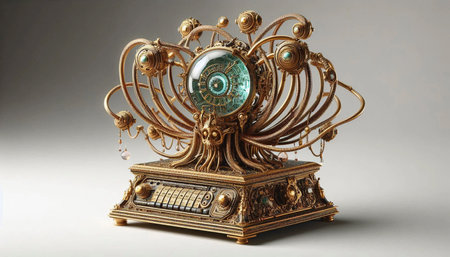 Cyborg fortune teller machine, AI generated image