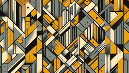 A abstract cubist fabric print, Ai generated image