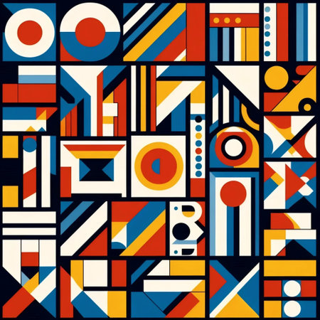 A Bauhaus geometric fabric