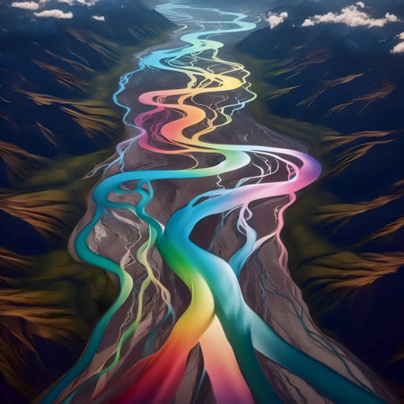 A prismatic identity river, Ai generated imageの写真素材