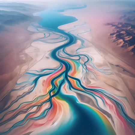 A prismatic identity river, Ai generated imageの写真素材