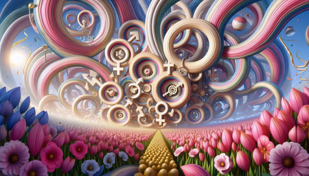 A quantum identity garden, Ai generated image