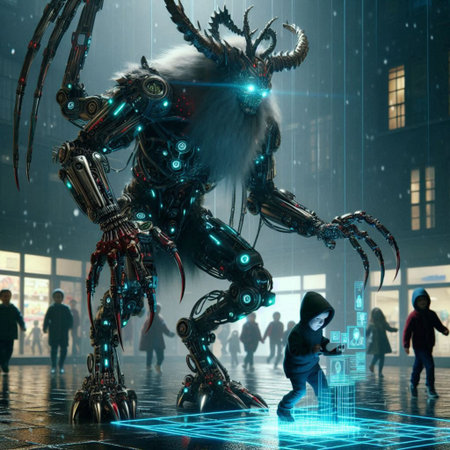 Neon Krampus - Cybernetic Nightmareの写真素材