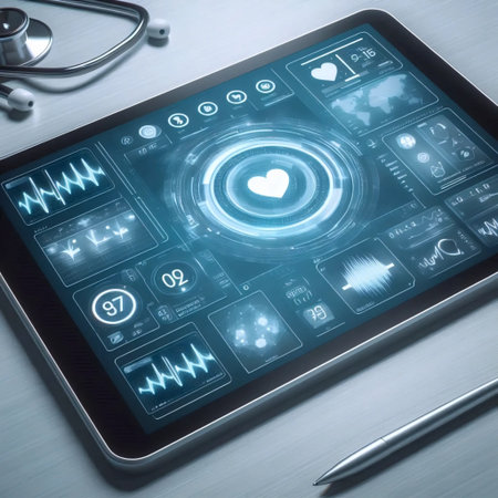 A digital health interface on a tablet, AI generated image