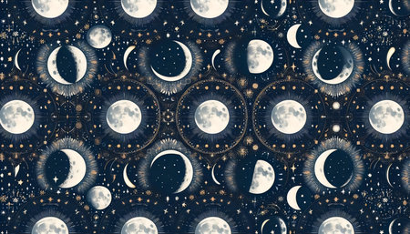 A moon phase wallpaper, Ai generated image