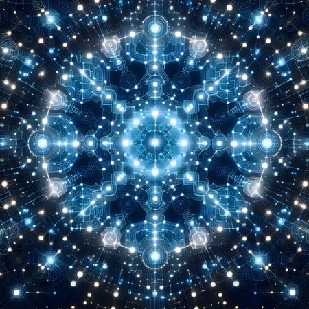 A neural network wallpaper, Ai generated imageの写真素材