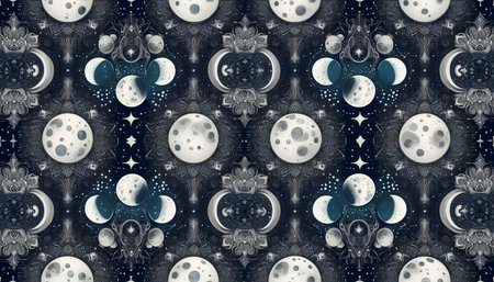 A moon phase wallpaper, Ai generated image