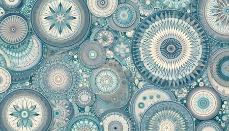 A microscopic diatom wallpaper, Ai generated image