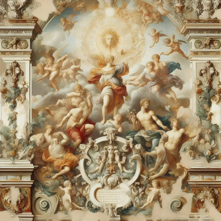 A weathered fresco wallpaper, Ai generated imageの写真素材