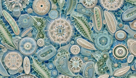 A microscopic diatom wallpaper, Ai generated imageの写真素材