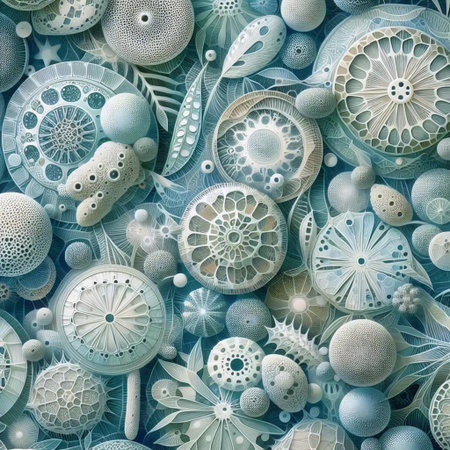 A microscopic diatom wallpaper, Ai generated imageの写真素材
