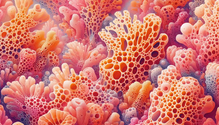 A coral reef wallpaper, Ai generated image