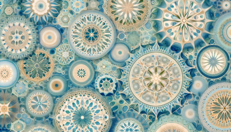 A microscopic diatom wallpaper, Ai generated image