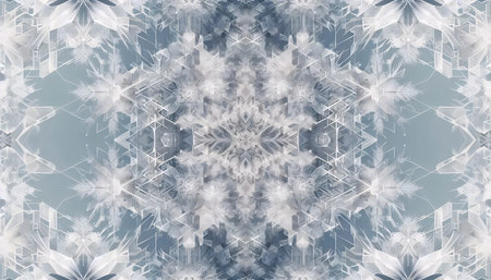 A frost crystal wallpaper pattern, Ai generated image