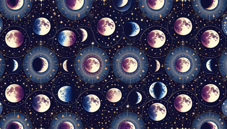 A moon phase wallpaper, Ai generated image