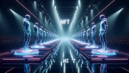 Digital fashion runway, AI generated image